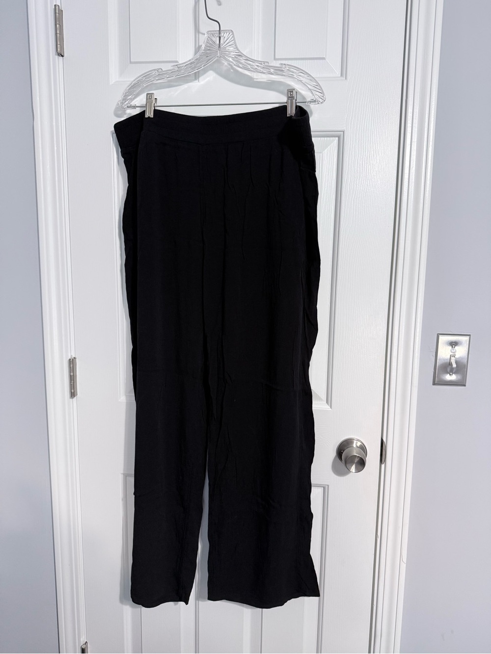 Three Dots Black Wide-Leg Pull-On Pants Size XXL